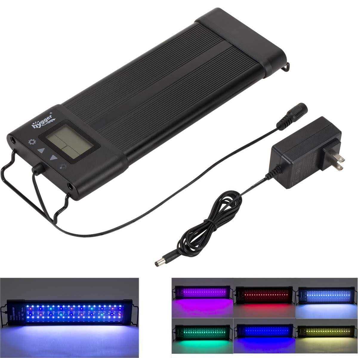 Hygger Auto On Off LED Aquarium Light Extendable 7 Colors Full Spectrum Light Fixture for Freshwater Planted Tank Build - Healthber