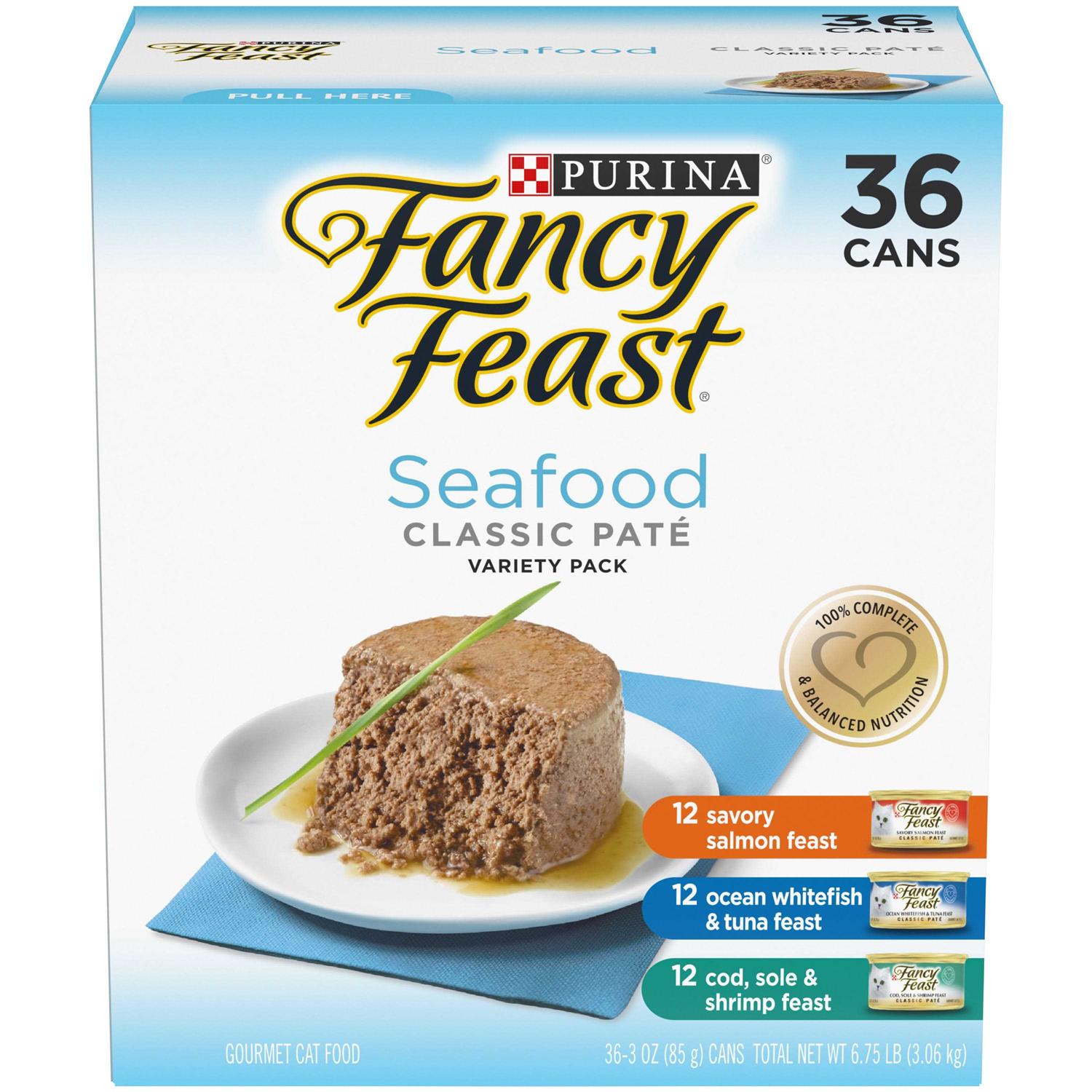 Fancy Feast Seafood Classic Pate Collection Variety Pack Grain-Free Wet Cat Food - Healthber