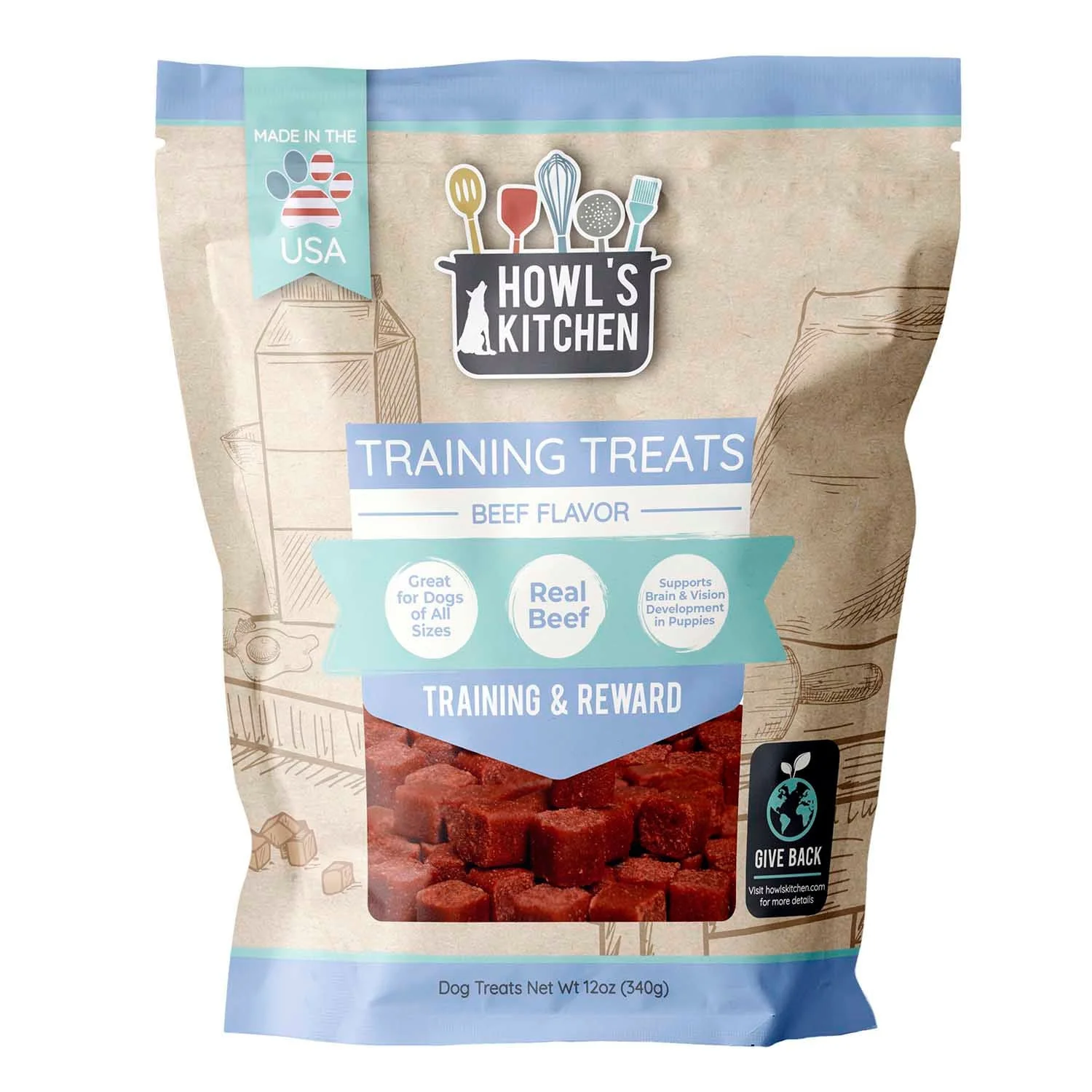 Howl's Kitchen Beef Flavor Training Bites, 12 oz - Healthber
