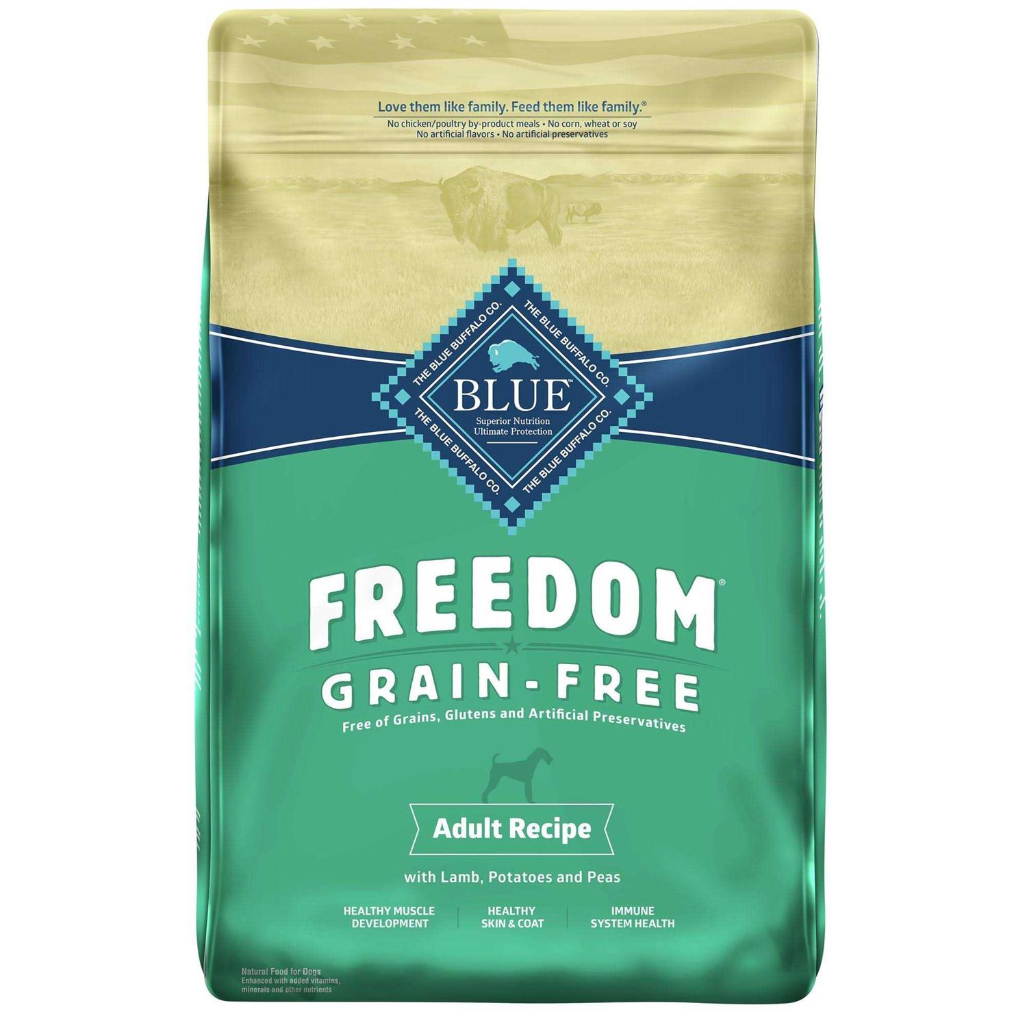 Blue Buffalo Freedom Adult Grain-Free Lamb Recipe Dry Dog Food - Healthber