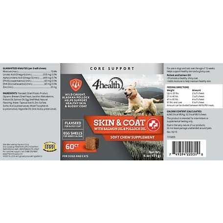 4health Salmon and Pollock Oil Skin and Coat Supplement for Dogs - Healthber