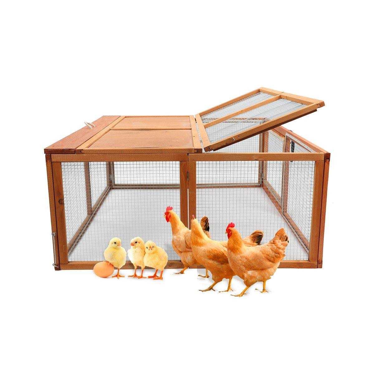 Magshion Wooden Chicken Coop Rabbit Hutch Pet cage Wood Small Animal Poultry cage Run - Healthber