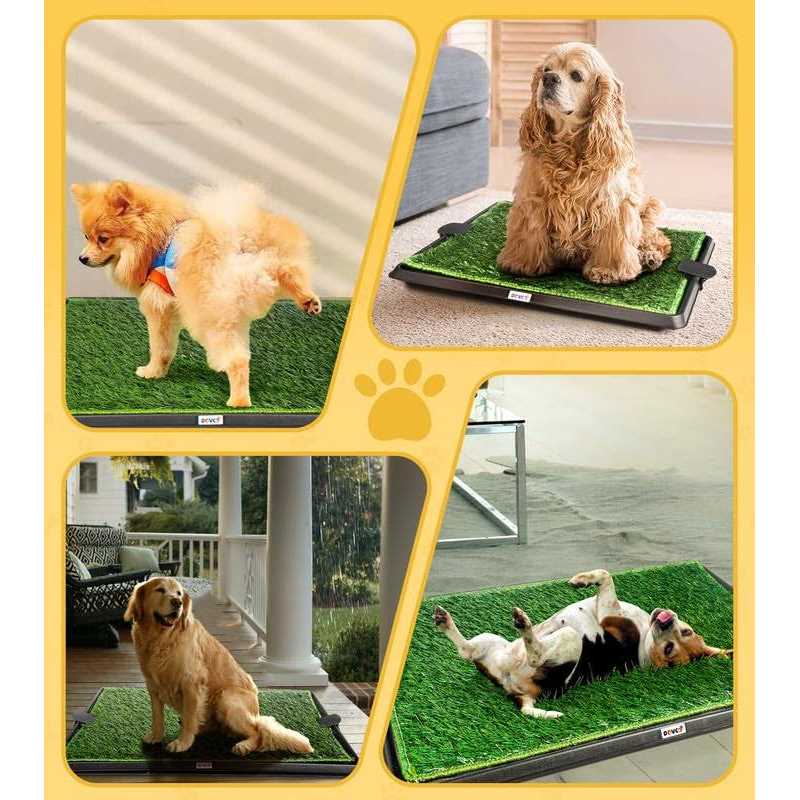 Super Absorbent Dog Grass Pad with Tray 4-Layer Guard to Stop Leakage/Stink/Mess for Puppy Health - Healthber
