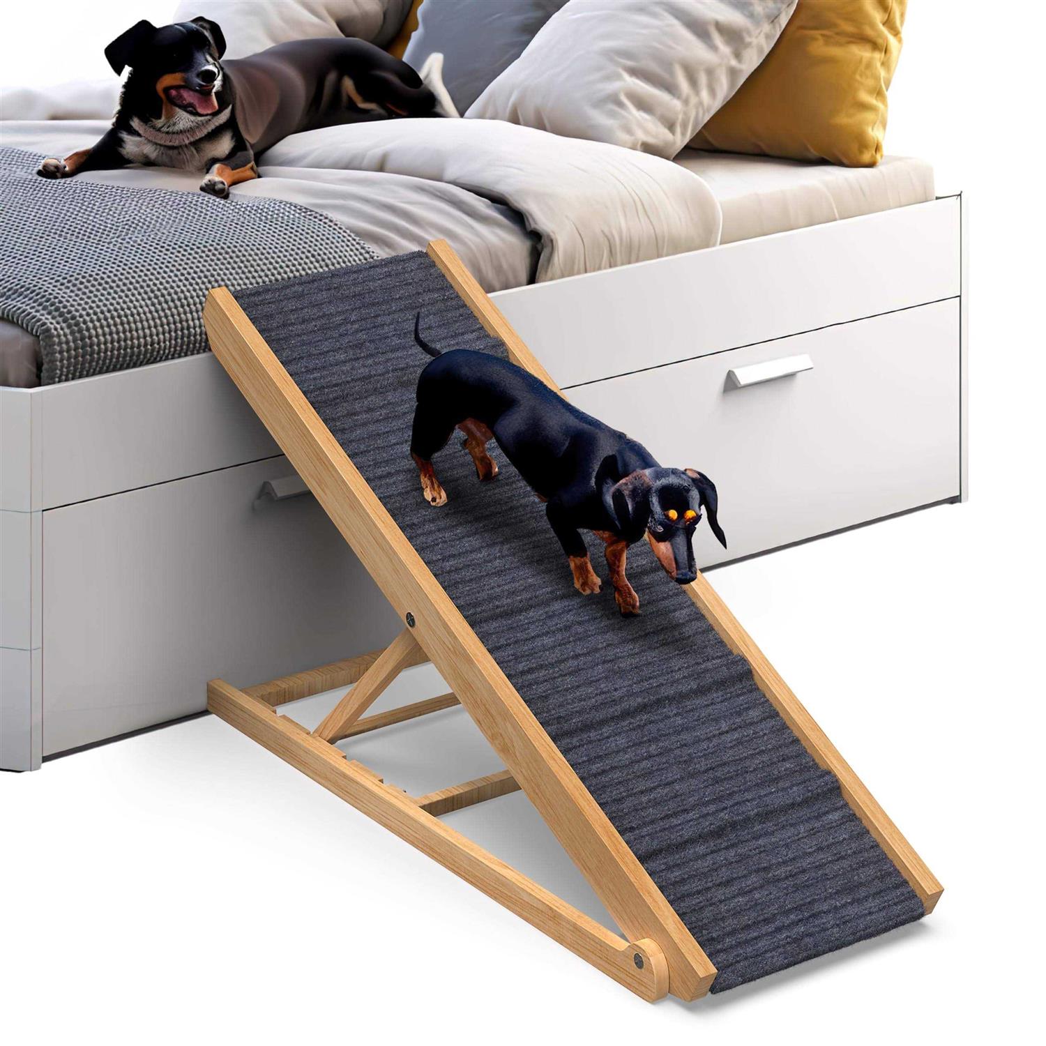 PATHOSIO PETS Dog Ramp for Bed Small Dog to Large Dog Portable Ramp for Dogs - Healthber
