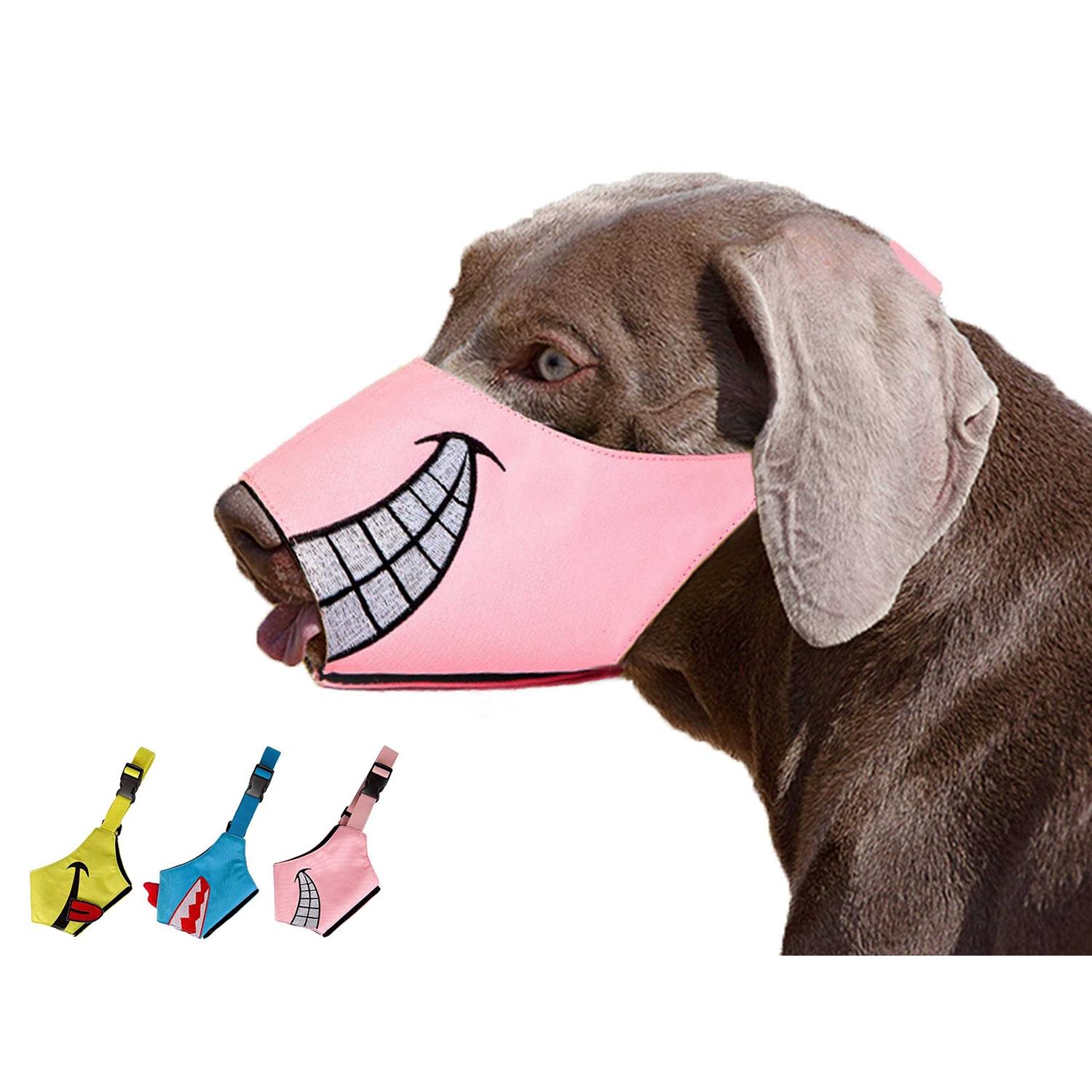 N32 Dog Muzzle Smiley Face Muzzle with Soft Breathable Air Mesh Nylon - Healthber