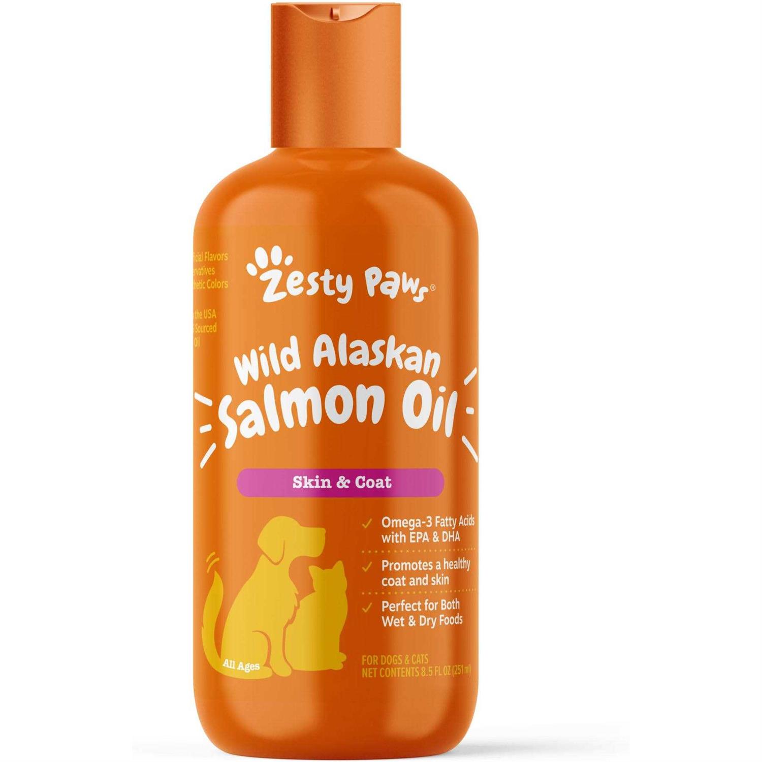 Zesty Paws Wild Alaskan Salmon Oil for Cats & Dogs - Healthber