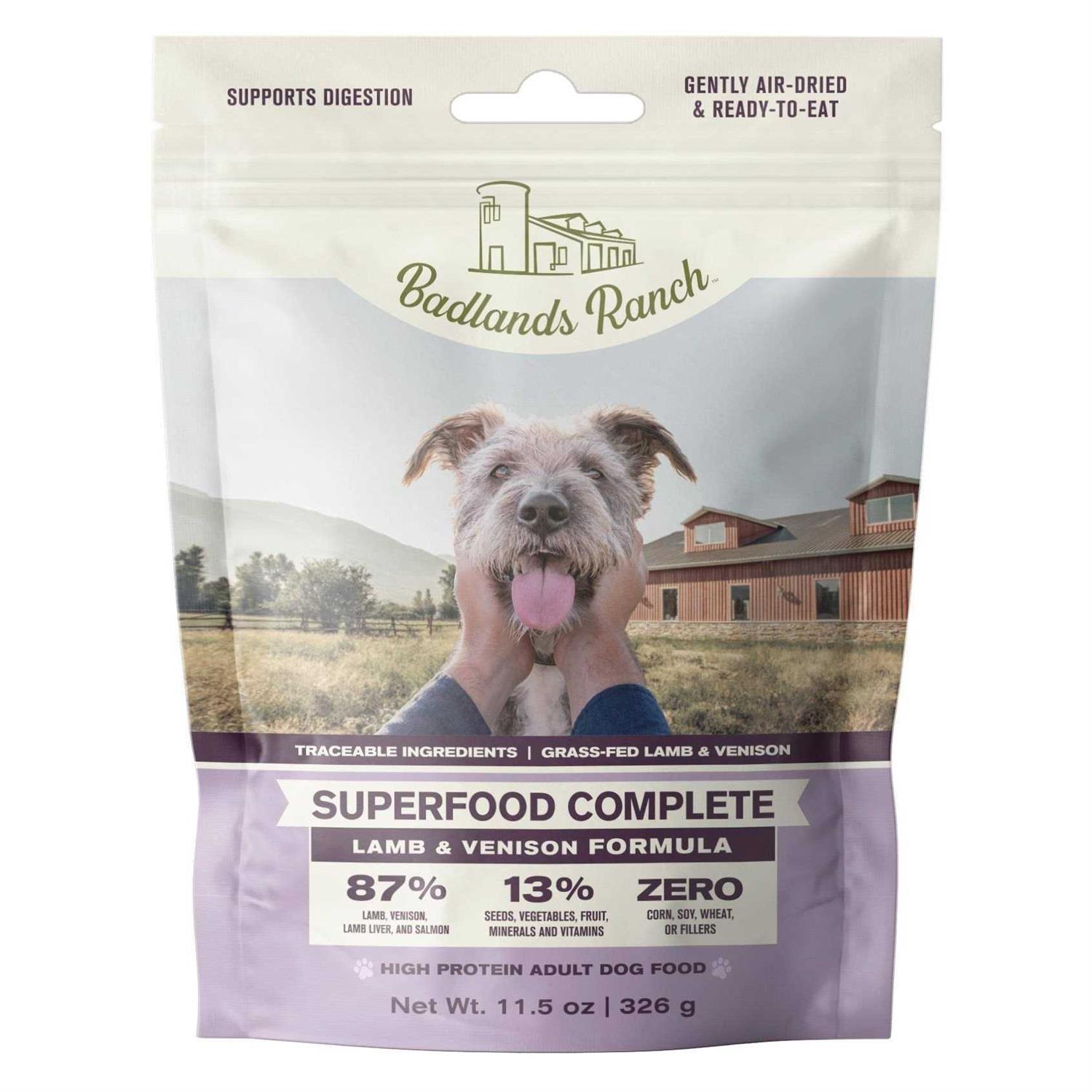 Badlands Ranch Superfood Complete Air Dried Lamb & Venison Dog Food - Healthber
