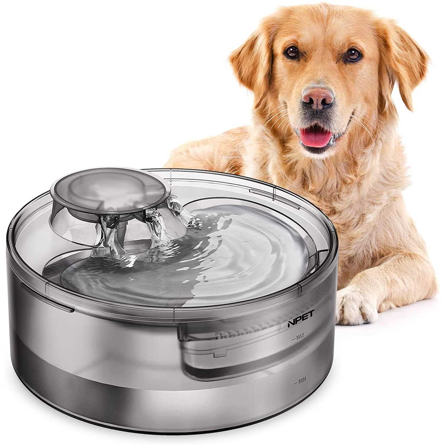 NPET DF10 Dog Water Fountain 1.3Gallon/5L Large Automatic Pet Water Dispenser for Cat - Healthber