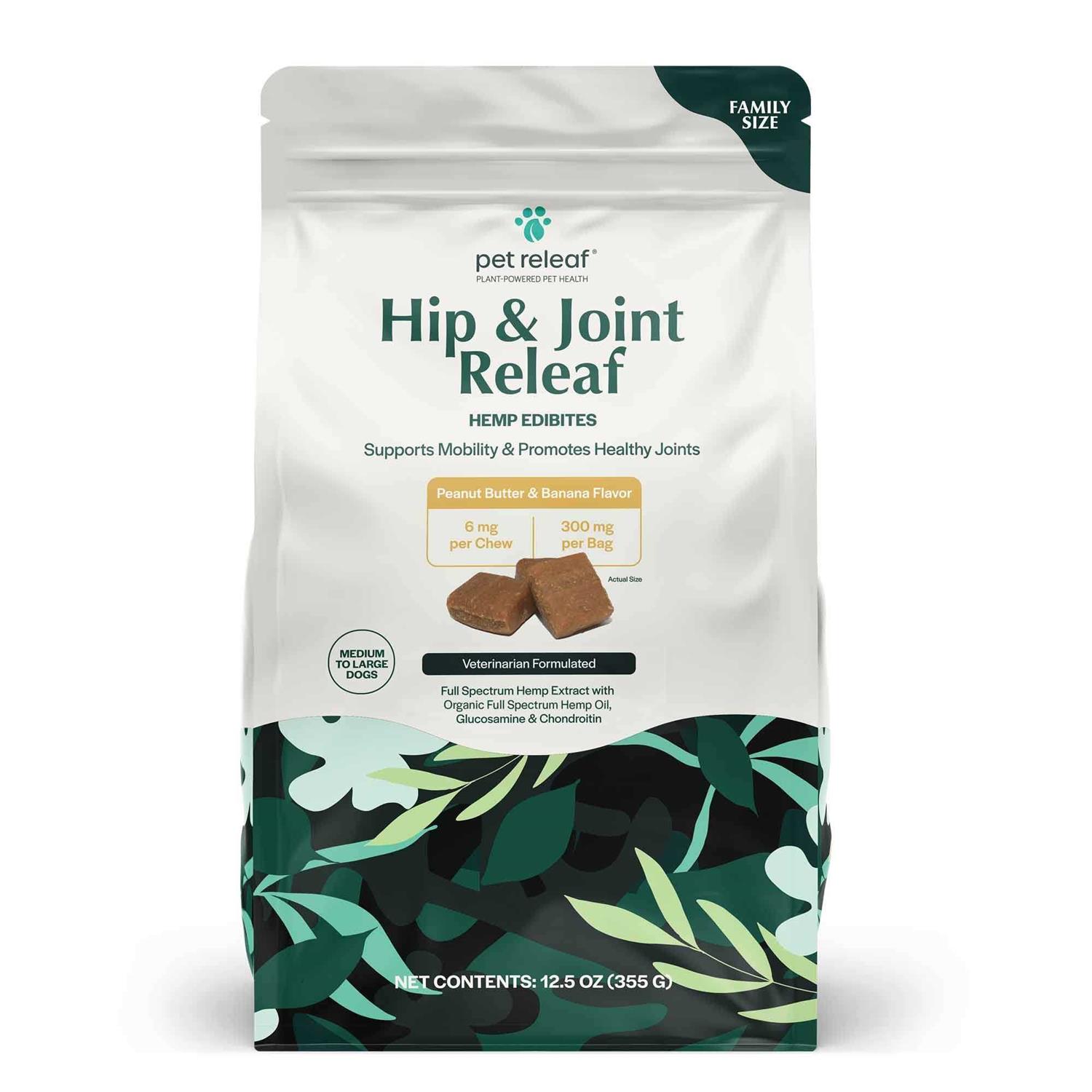 Pet Releaf Hip & Joint Releaf Edibites Peanut Butter & Banana Medium to Large Dogs - Healthber