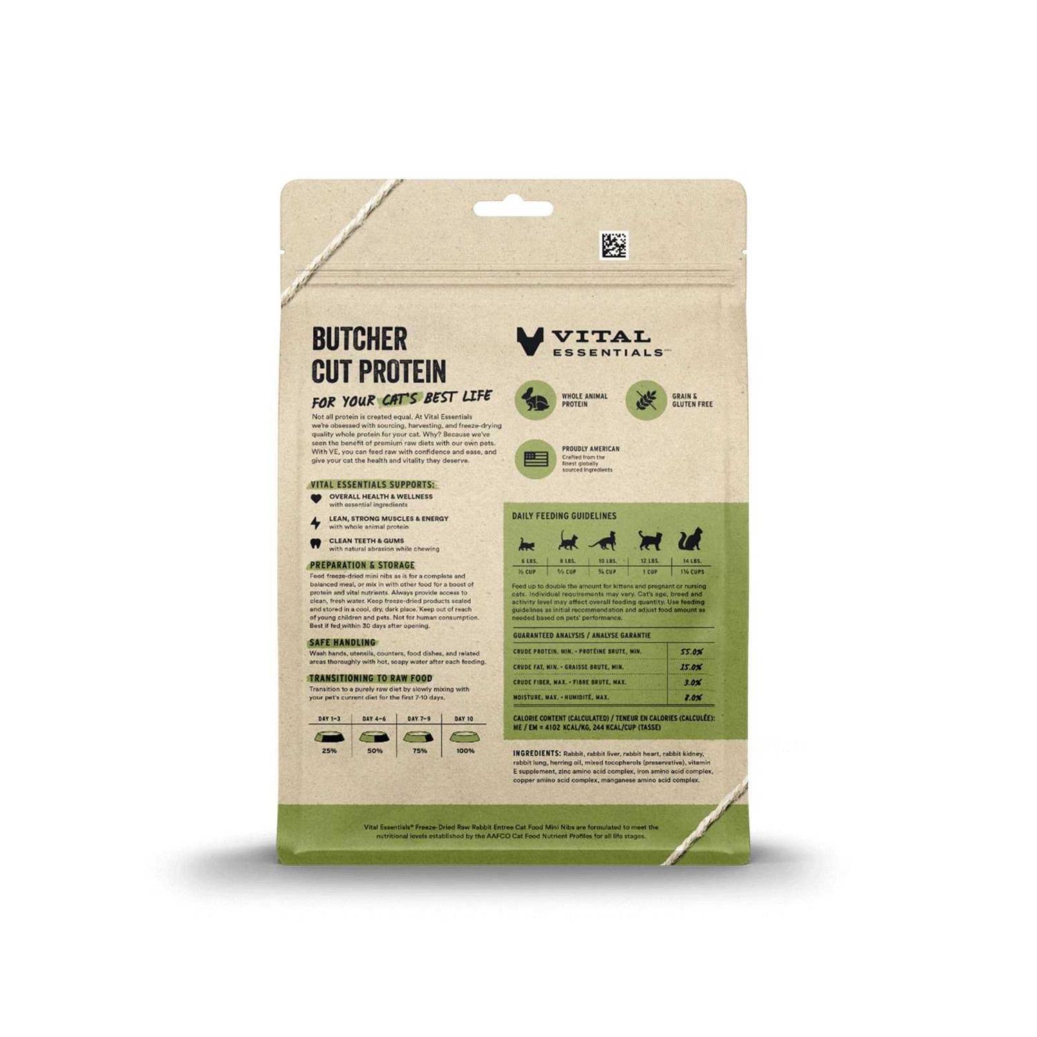 Vital Essentials Entree Mini Nibs Freeze-Dried Raw Cat Food - Healthber
