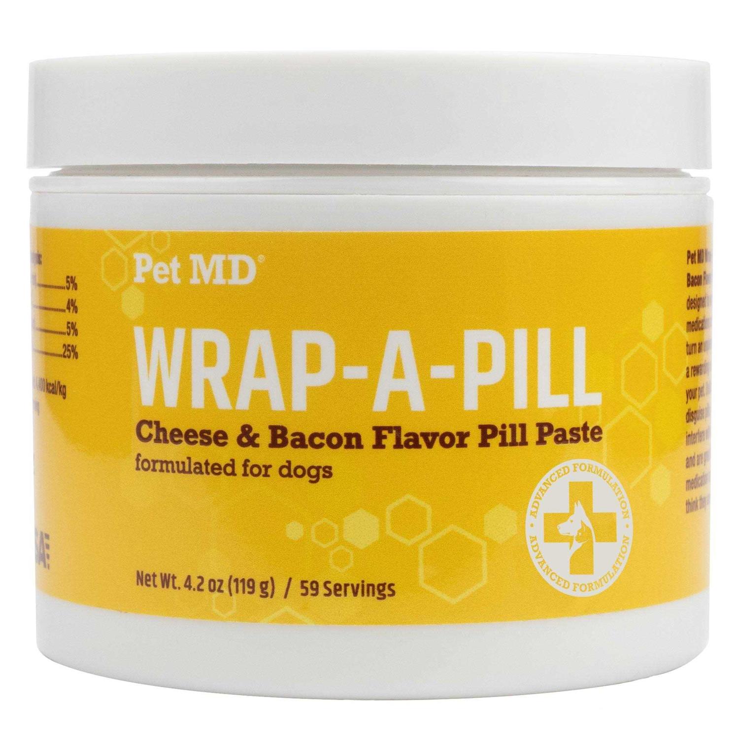 Pet MD Wrap-A-Pill Cheese & Bacon Flavor Pill Paste for Dogs - Healthber