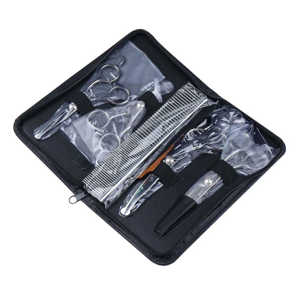 iSeaFly Dog Grooming Scissors Kit with Round Tip Set of 5 Cat Dog Scissors - Healthber