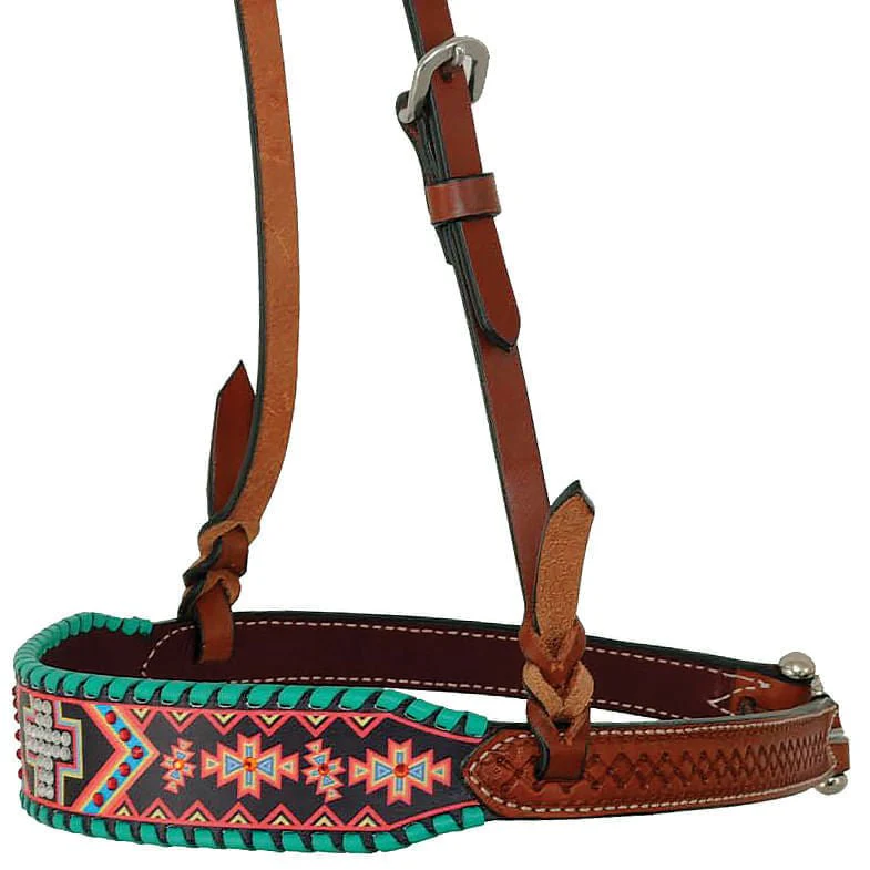 Rafter T Aztec & Cross Horse Noseband - Healthber