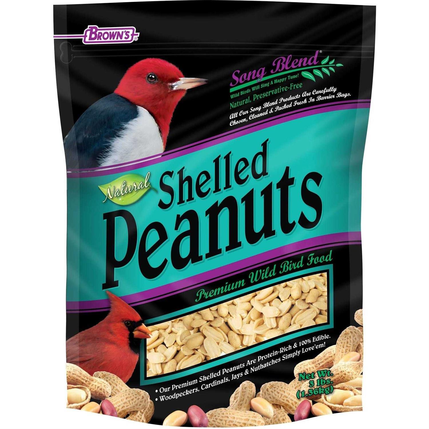 Brown’s Song Blend Shelled Peanuts Premium Wild Bird Food - Healthber