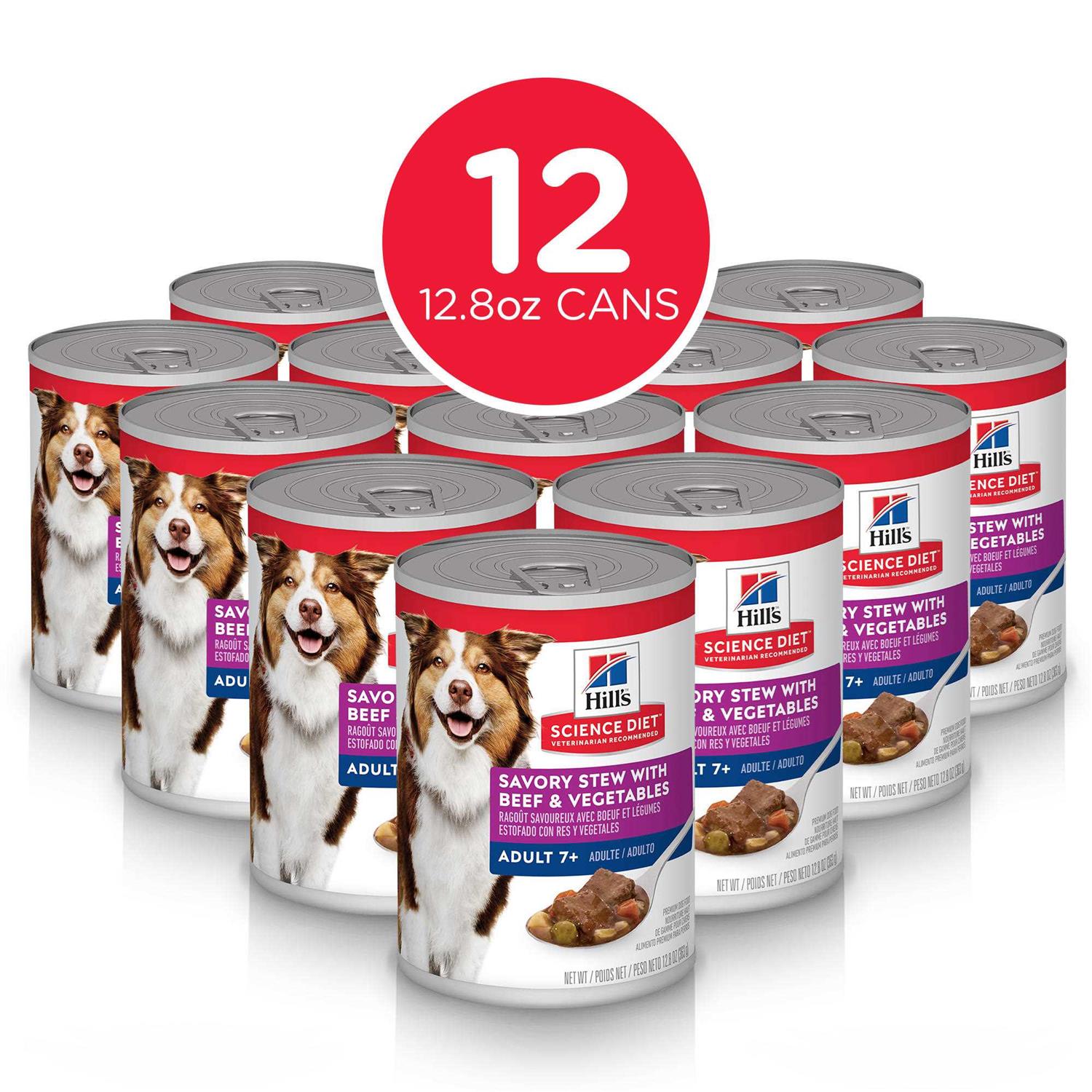 Hill’s Science Diet Mature Beef Dog Food, 12.8-oz, case of 12 - Healthber