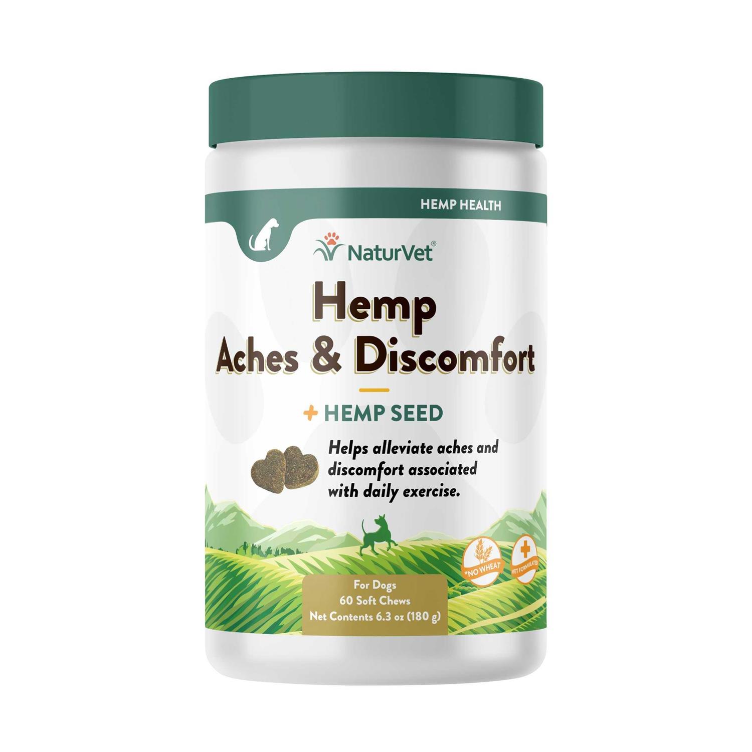NaturVet Hemp Aches & Discomfort Soft Chews - Healthber