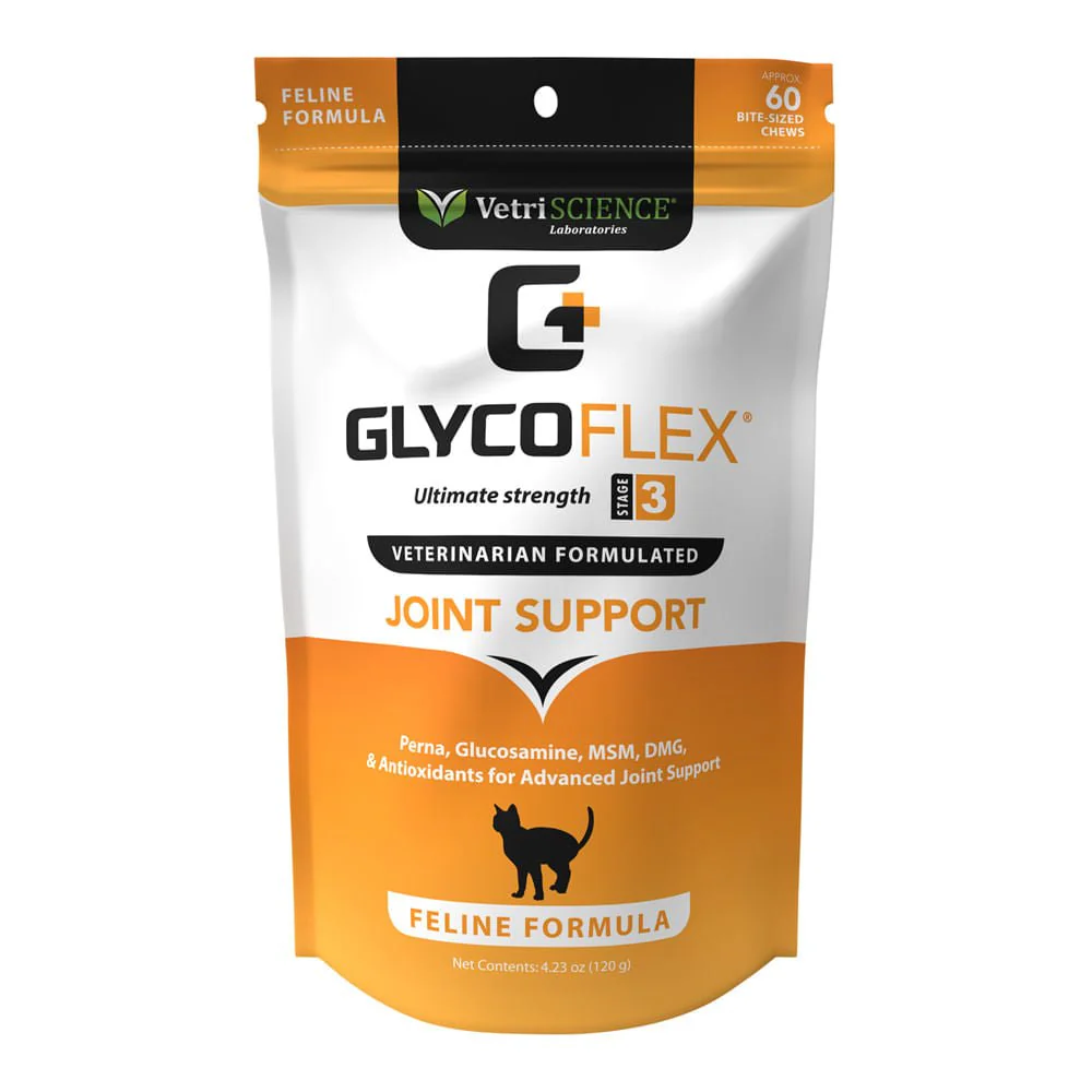 Glyco Flex 3 Joint Support for Cats, 60 Bite Sized Chews - Healthber