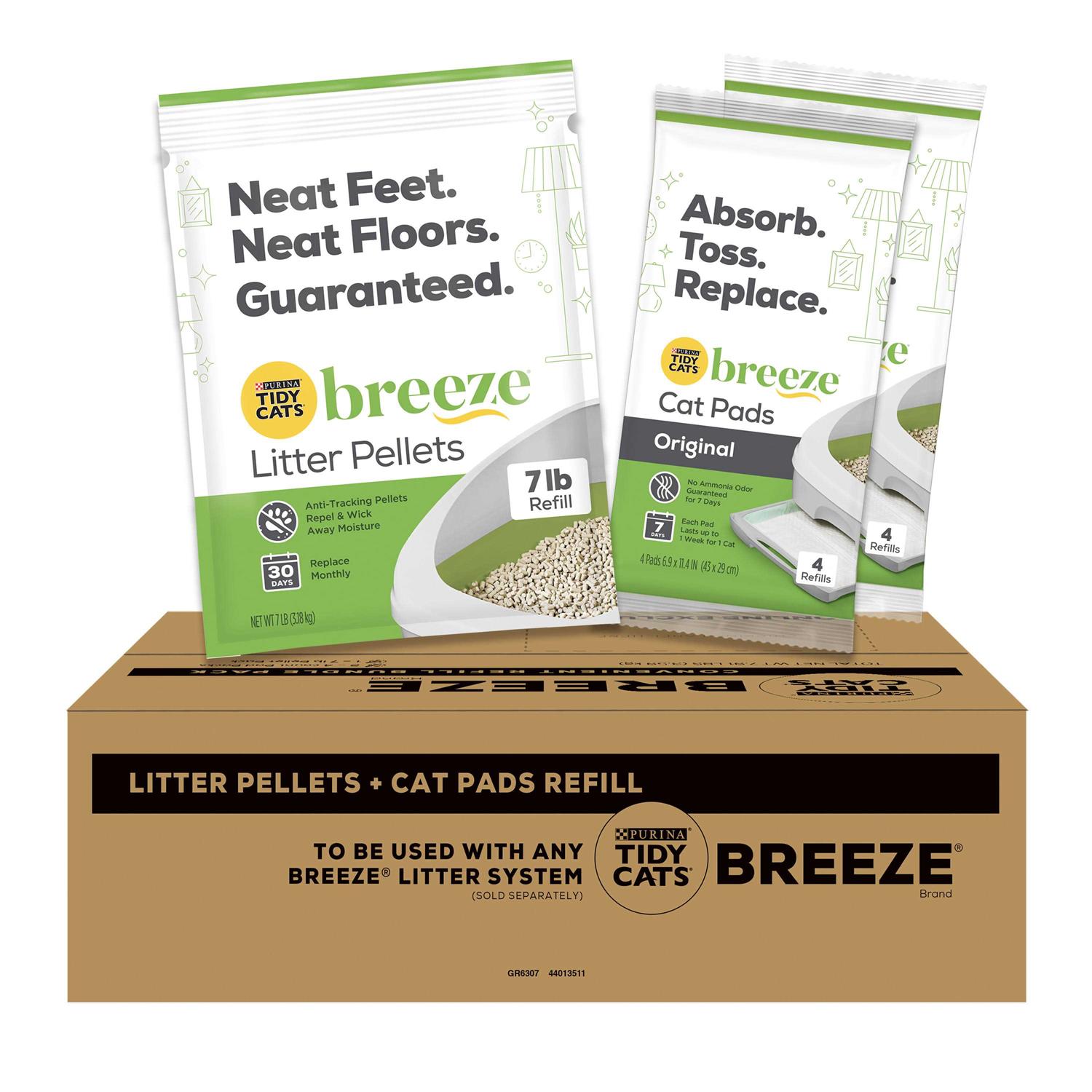 Tidy Cats Breeze Cat Pads & Litter Pellets Bundle Pack, 7.91-lb box - Healthber