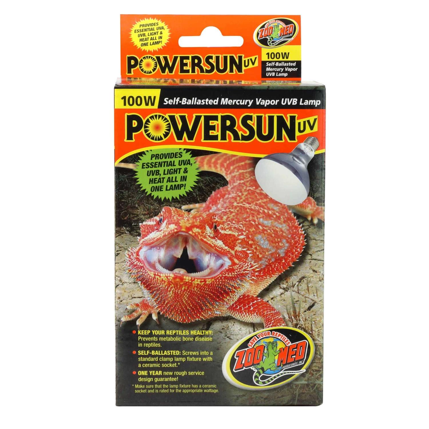 Zoo Med PowerSun UV Self-Ballasted Mercury Vapor UVB Lamp - Healthber