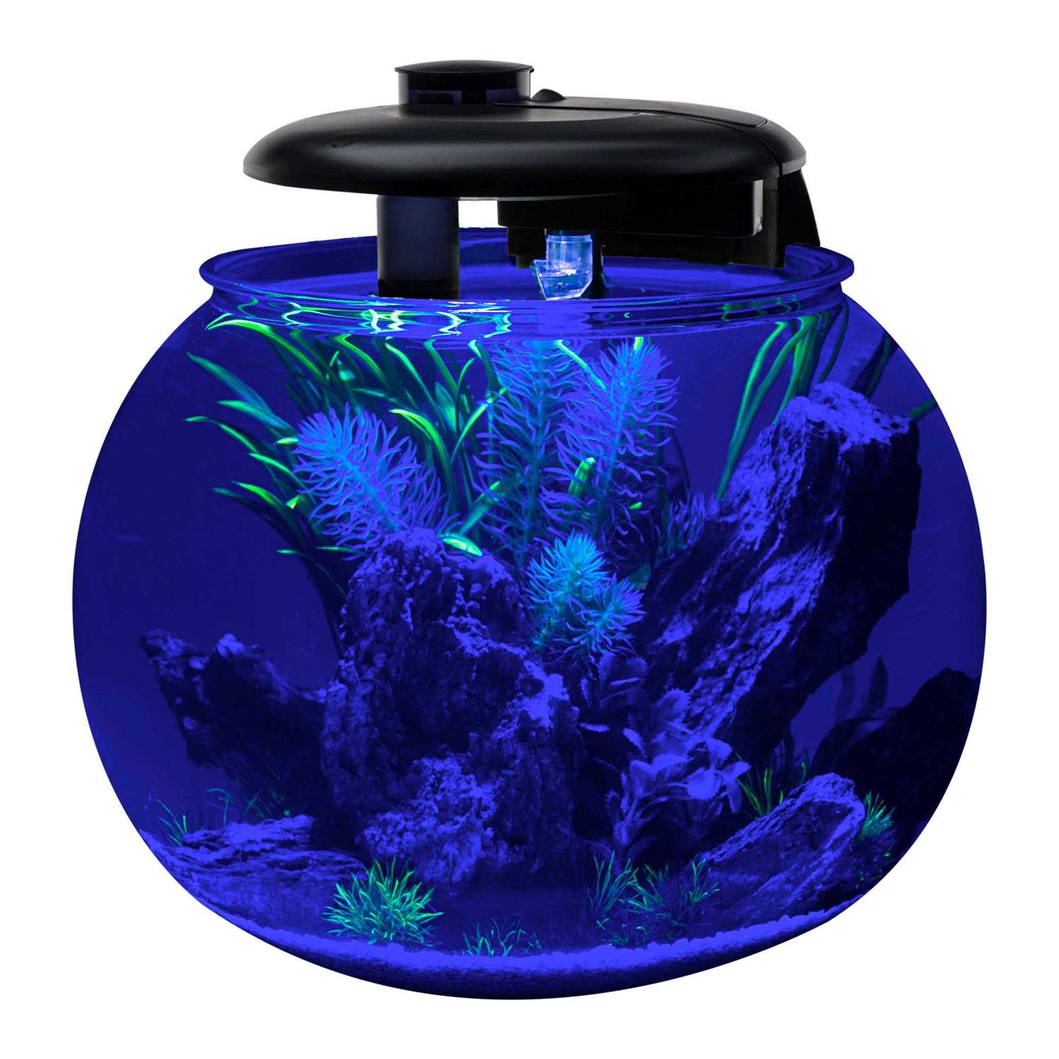 Penn-Plax AquaSphere 360 Polycarbonate Bowl-Shaped Aquarium 10 Gallon - Healthber