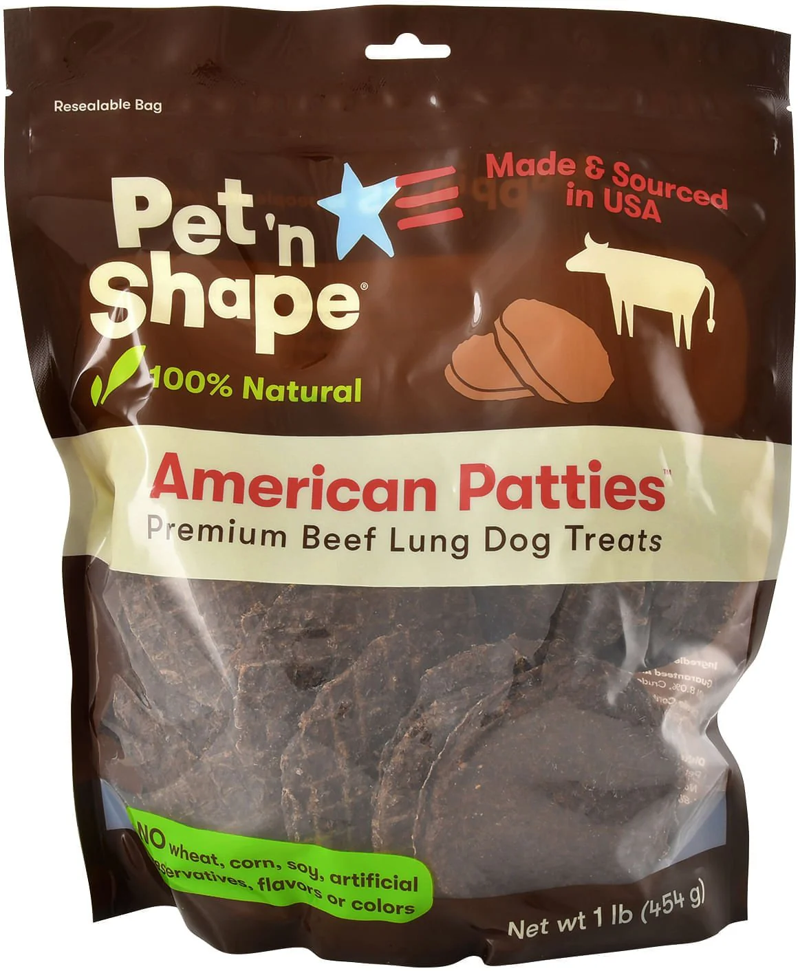 American Patties Premium Beef Lung Dog Treats - Healthber