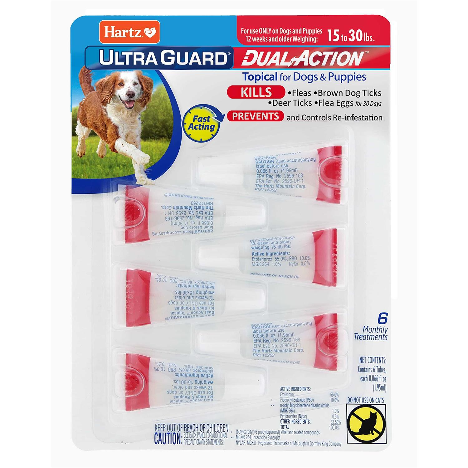 Hartz UltraGuard Dual Action Flea & Tick Topical Dogs - Healthber