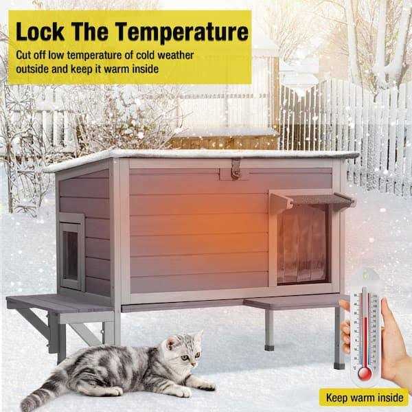 aivituvin Insulated Outdoor Cat House Warm Liner Inside AIR91-IN - Healthber