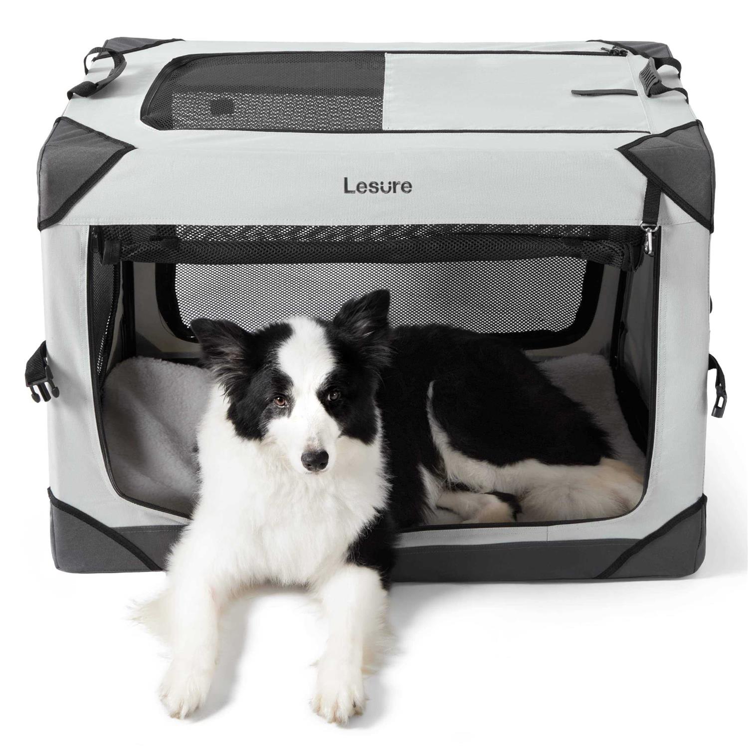 LE SURE Lesure Collapsible Dog Crate Portable Dog Travel Crate Kennel Dog - Healthber