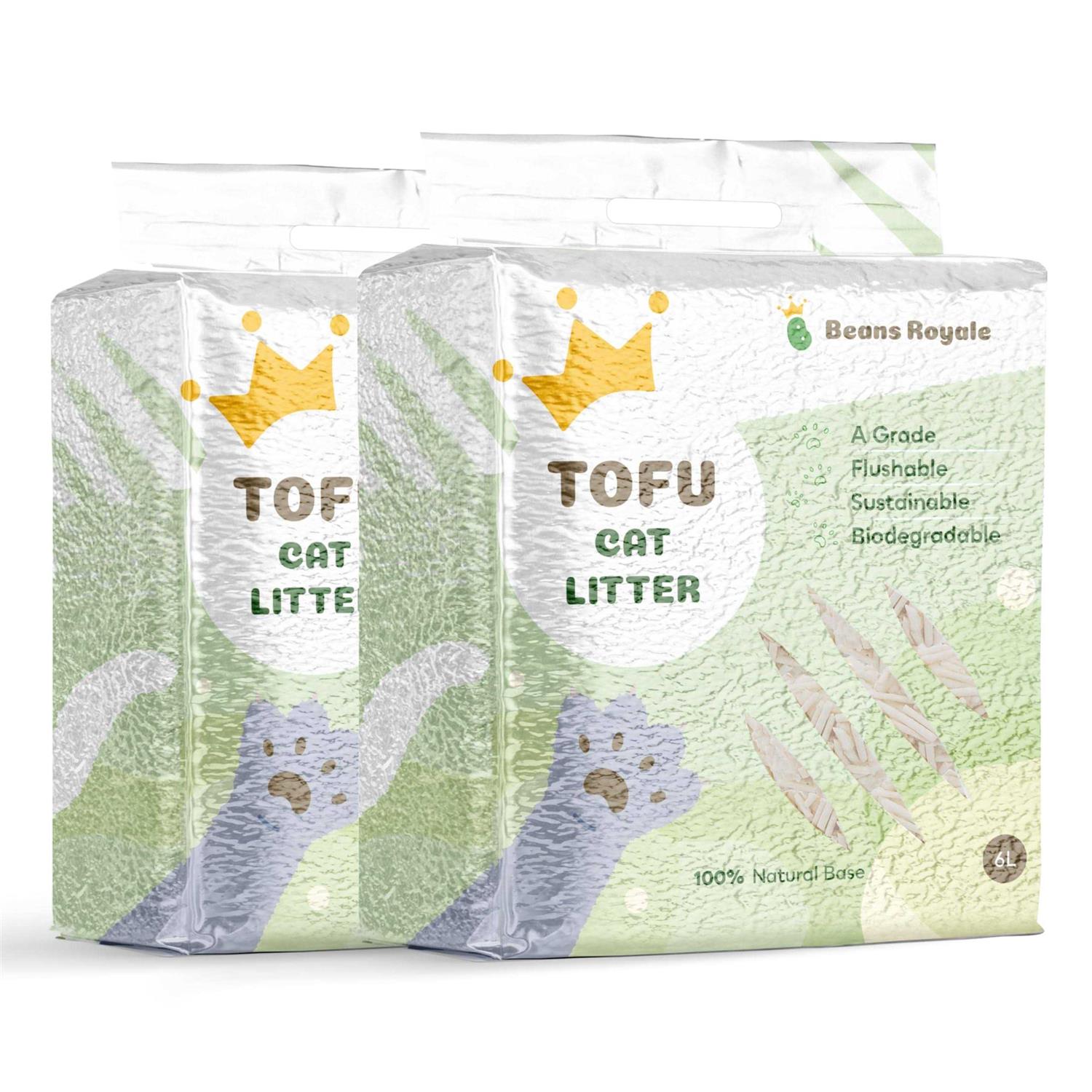 Beans Royale 2pcs Pack Tofu Cat Litter Clumping Kitty Litter - Healthber