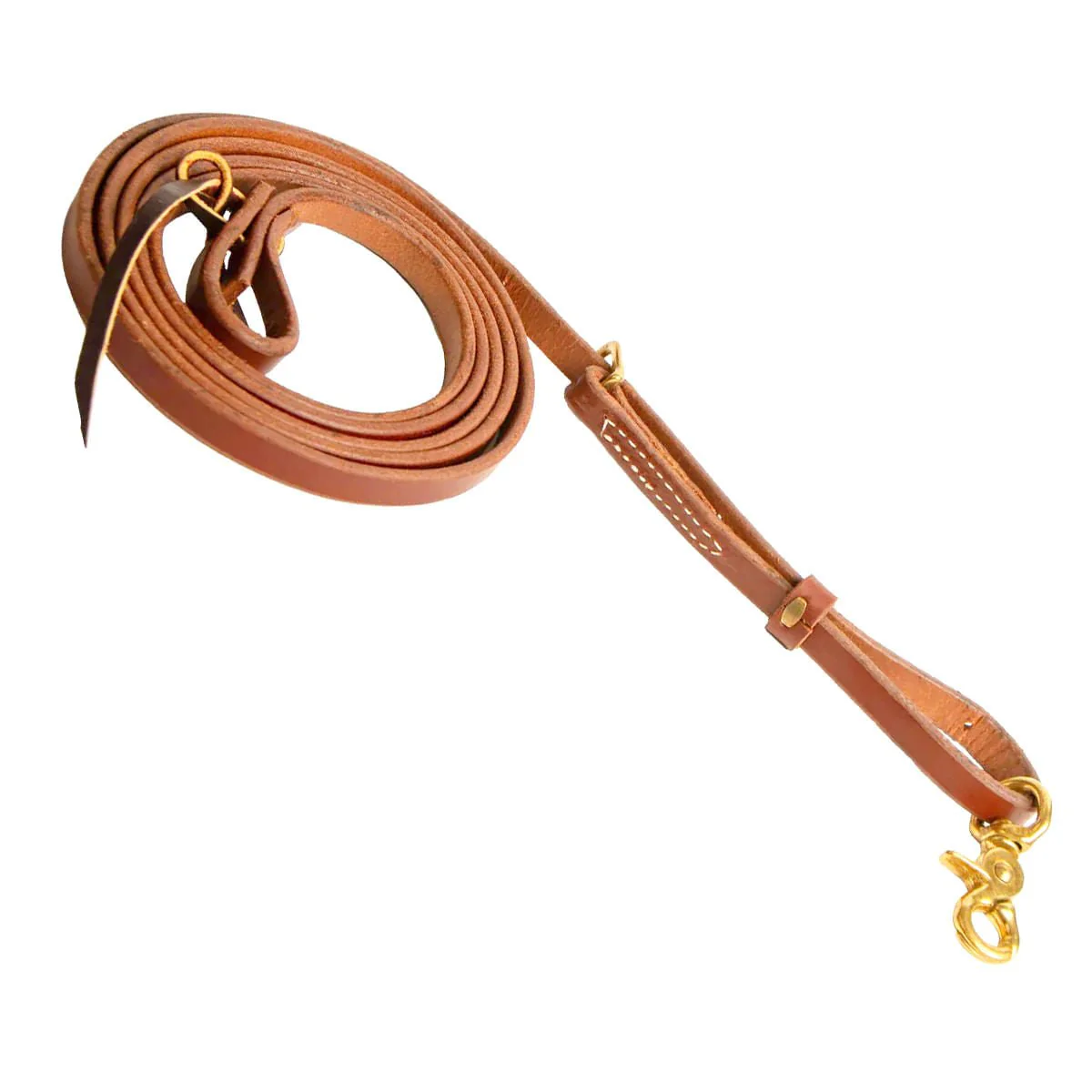 Poplar Head Premium Oiled Harness Leather Adjustable Roping Rein - Healthber