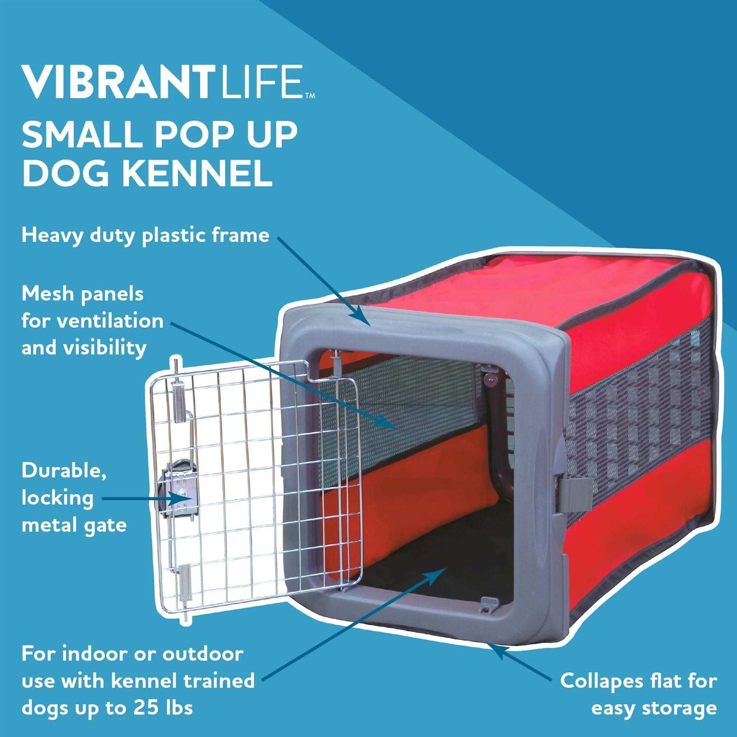 Vibrant Life Small Pop Up Pet Kennel - Healthber