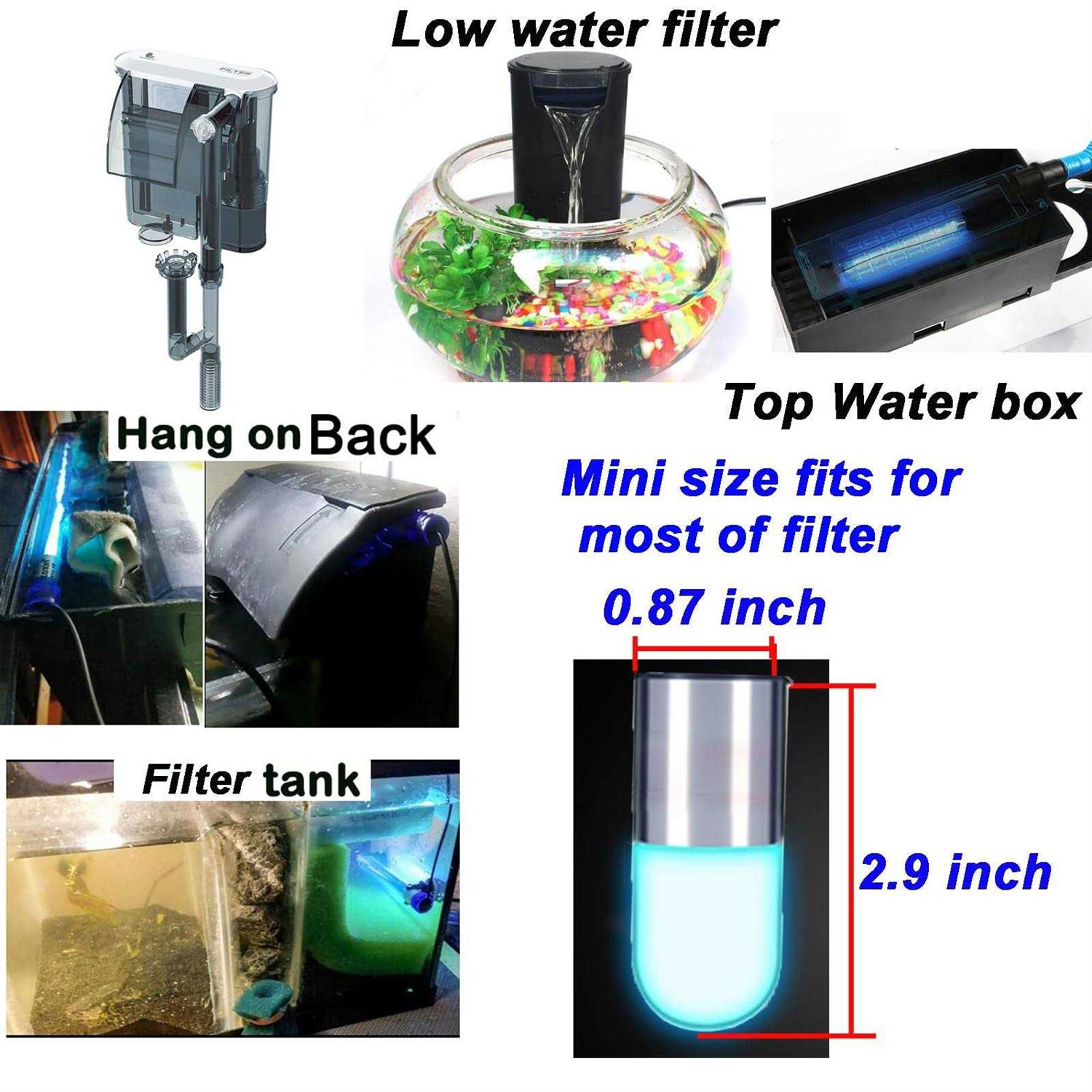 JackSuper Mini 3W Uvc Timer Aquarium UV Clean Light Algae Clear Fish Tank UV Water Clean Lamp Green Bloom Clean Light for Sump Pond Filter Tank - Healthber