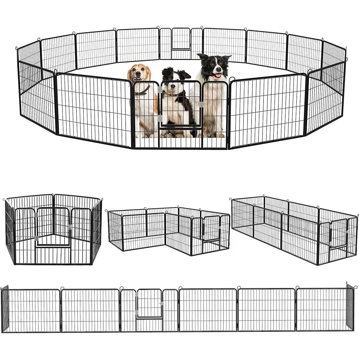 OFIKA Heavy Duty Metal Dog Playpen for medium/small Animals Panels 32 Width - Healthber