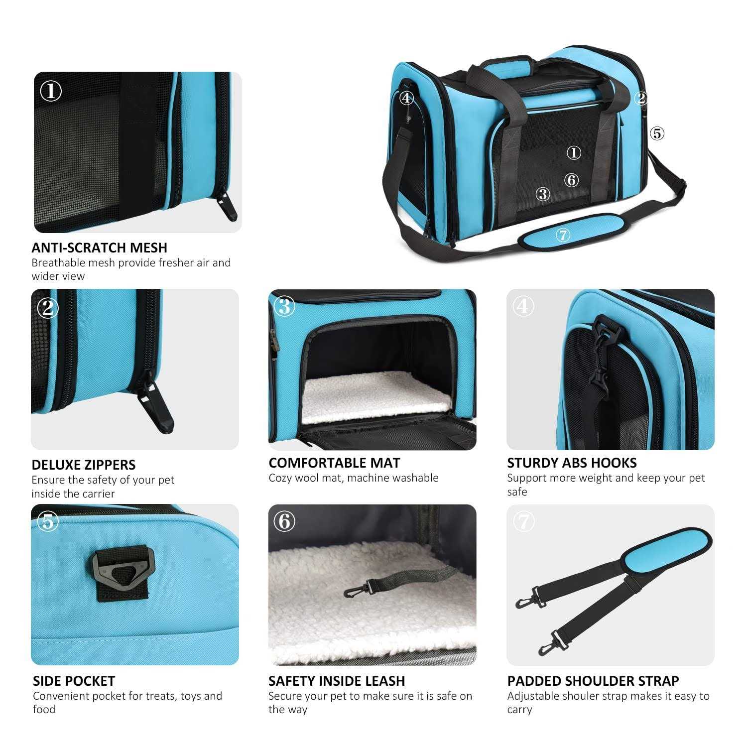 Henkelion Cat Carriers Dog Carrier Pet for Small Medium Cats Puppies up to 15 Lbs - Healthber
