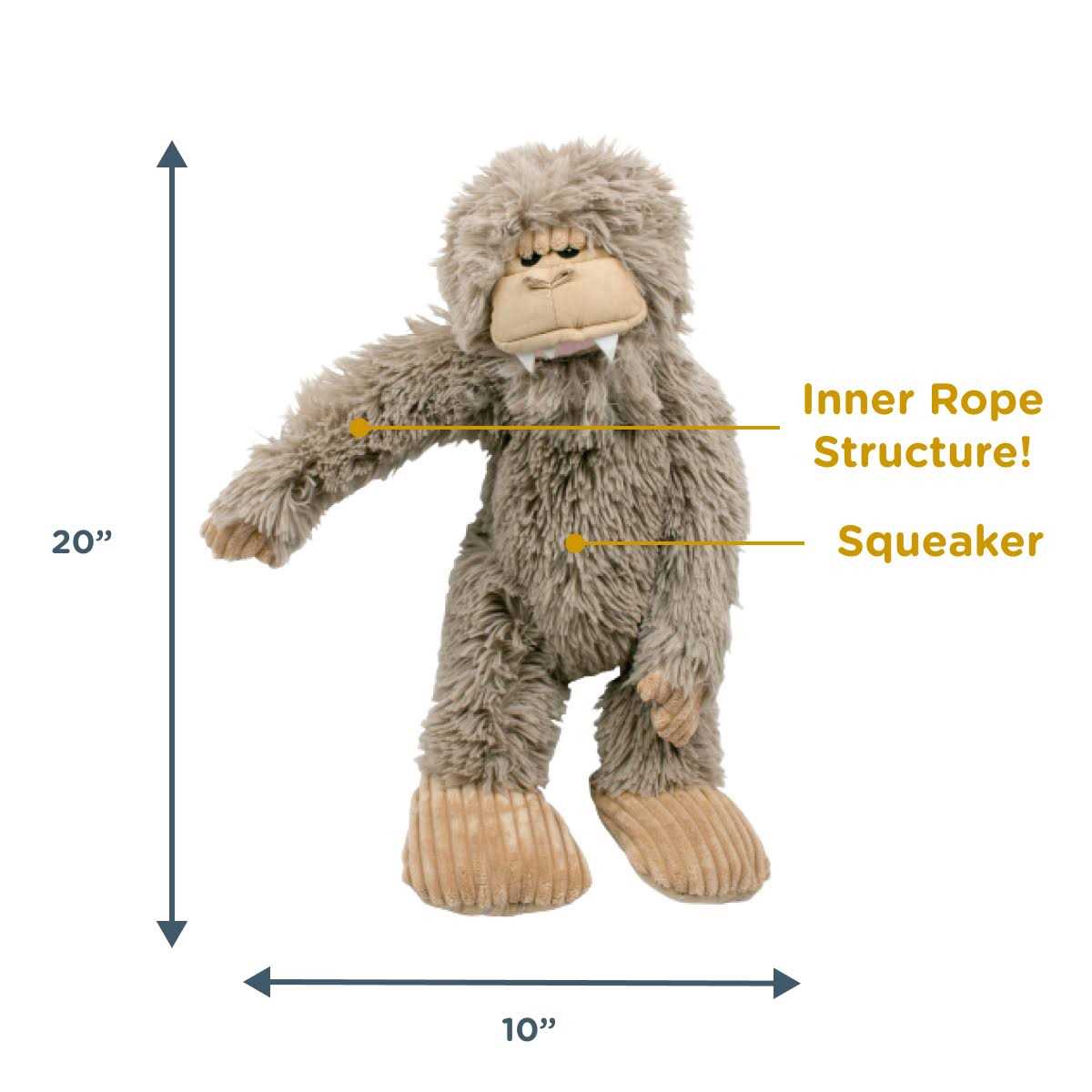 Tall Tails Stuffless Big Foot Dog Toy / 20 - Healthber