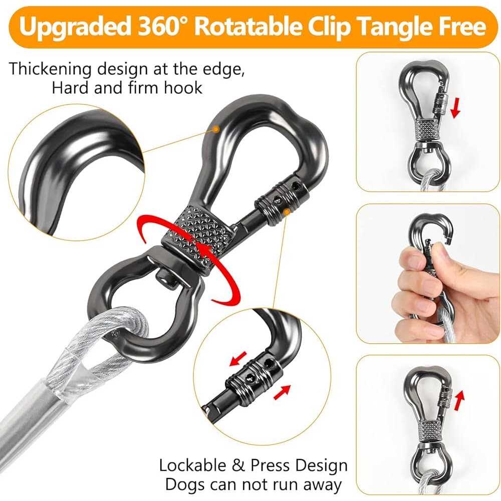 Tresbro Reflective Dog Tie Out Cable for Dogs Up to 250 Pounds - Healthber