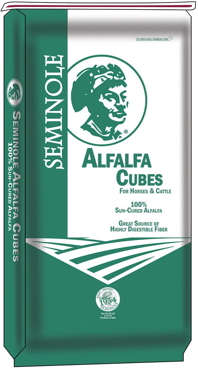 Seminole Alfalfa Cubes, 50 lbs - Healthber