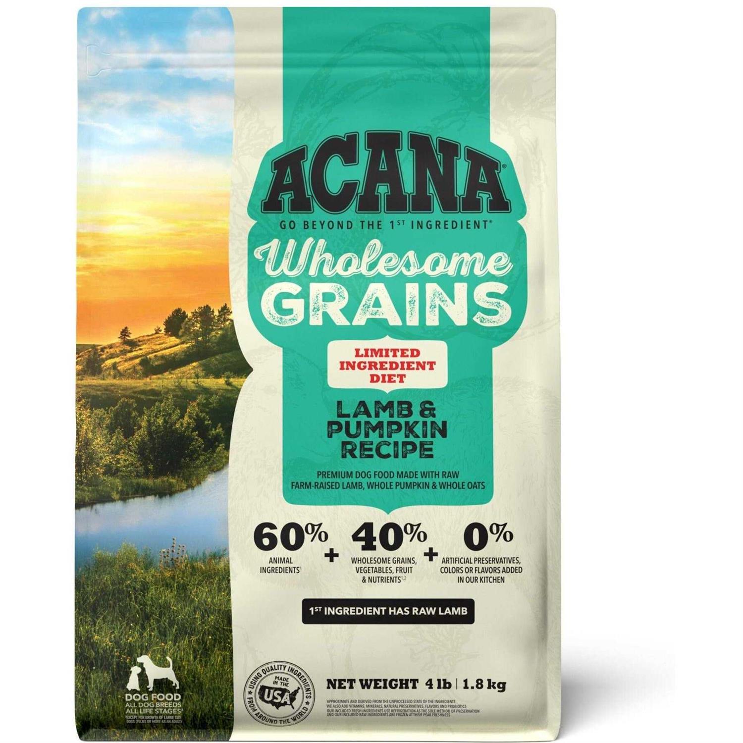 Acana Wholesome Grains Lamb & Pumpkin Dry Dog Food - Healthber