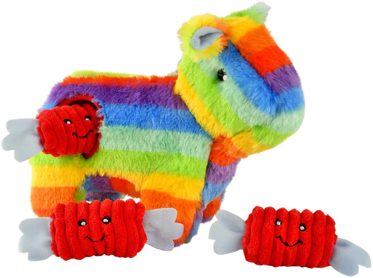 Zippy Paws Hide N Squeak 4 Piece Pinata Burrow Plush Dog Toy - Healthber