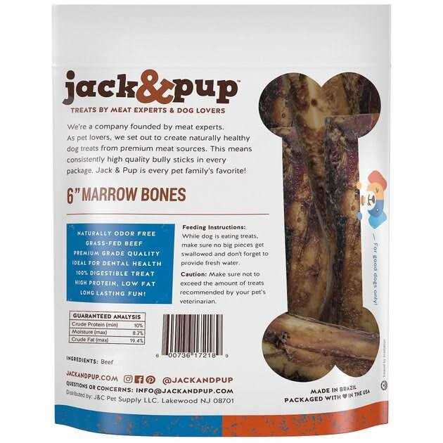 Jack & Pup Roasted Beef Marrow Bone Dog Treats - Healthber