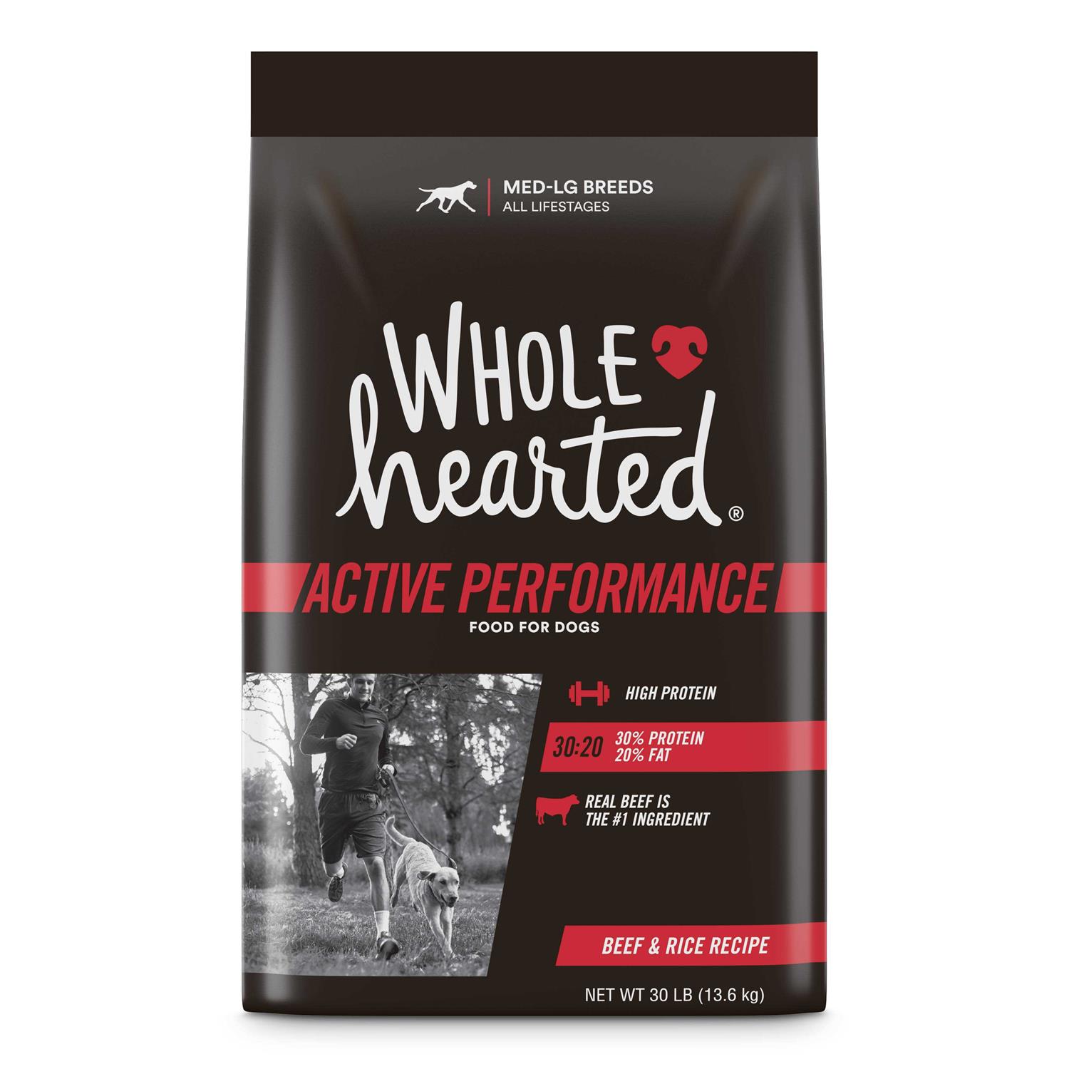 WholeHearted Active Performance High-Protein Beef & Rice Recipe Dry Dog Food - Healthber