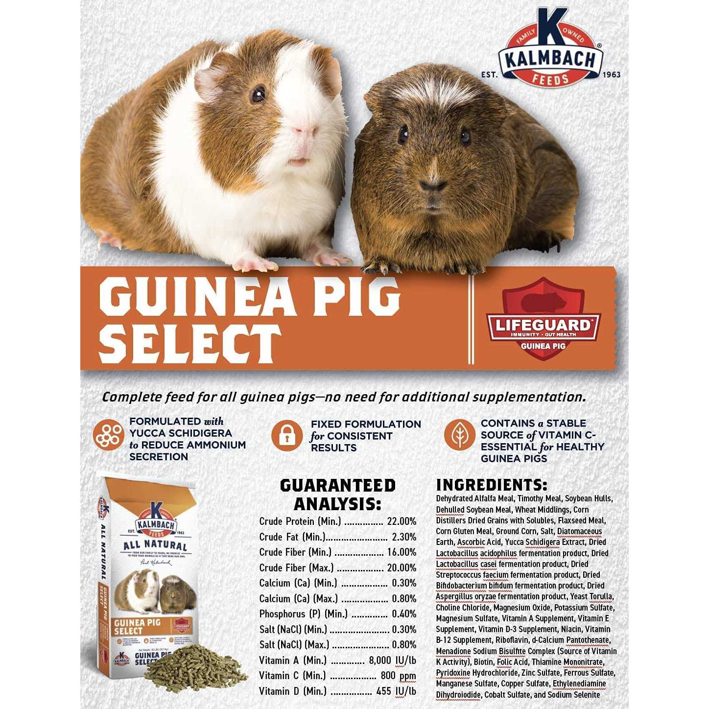 Kalmbach Feeds All Natural Guinea Pig Select Food - Healthber