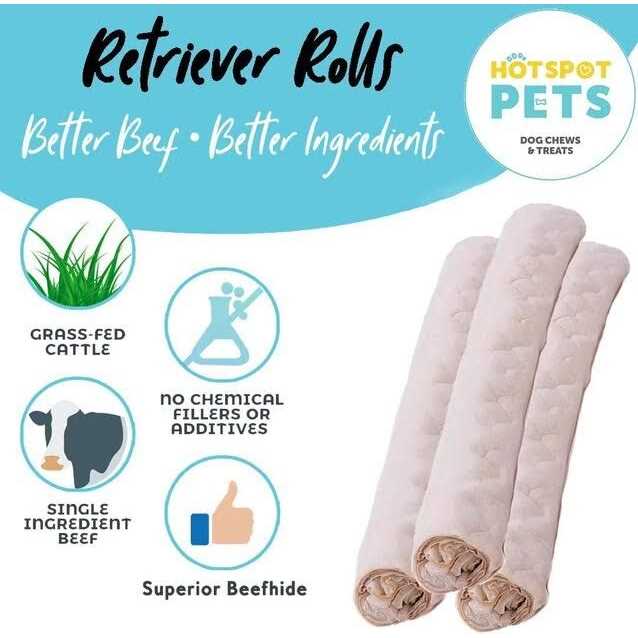 Hotspot Pets All Natural Rawhide Rolls Dog Chew Treats - Healthber