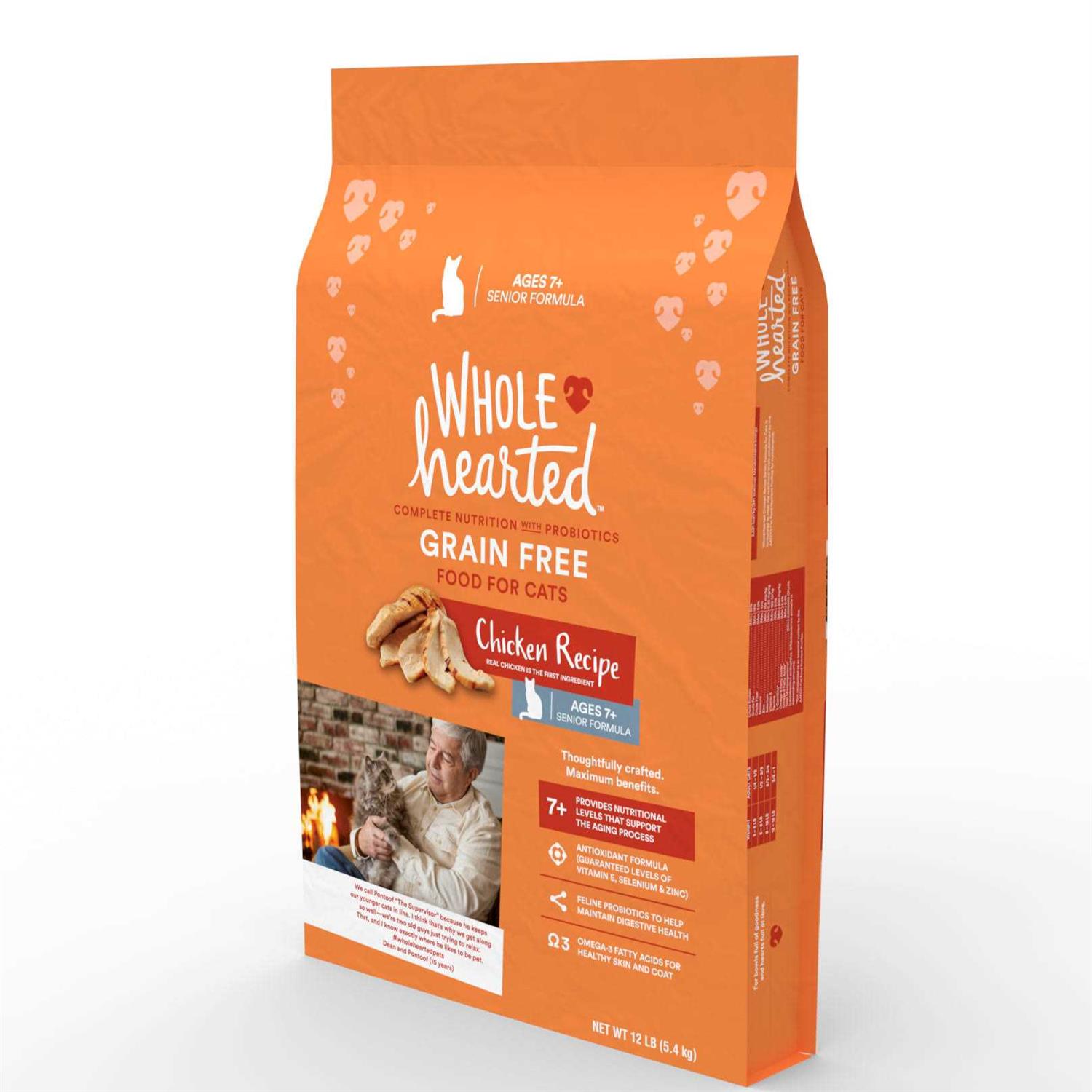 WholeHearted Grain Free Senior Chicken Recipe Dry Cat Food - Healthber