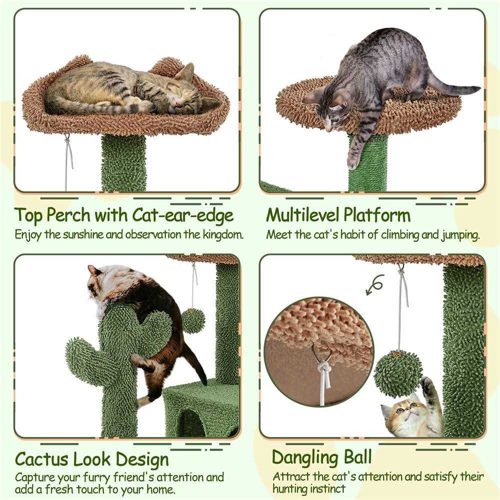 Yaheetech H Cat Tree Cat Tower with Natural Sisal for Small - Healthber