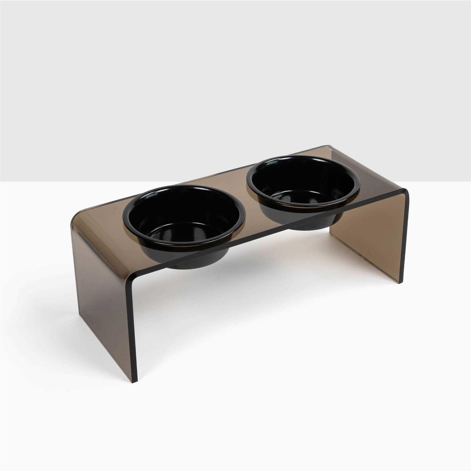 Acrylic Double Bowl Elevated Pet Feeder Hiddin - Healthber