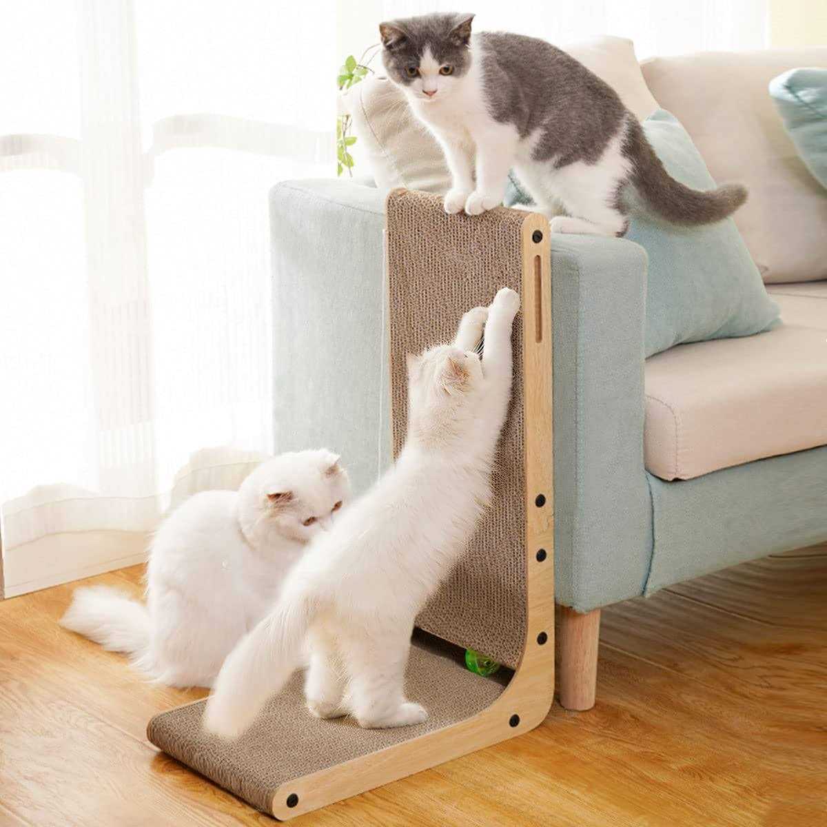 Familypoint Cat Scratcher Cat Scratchers for Indoor Cats Cardboard Cat Scratch Pad with Ball Toy - Healthber