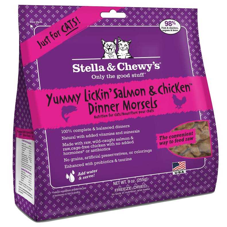 Stella & Chewy’s Dinner Yummy Lickin’ Salmon Chicken Freeze-Dried Cat Food - Healthber