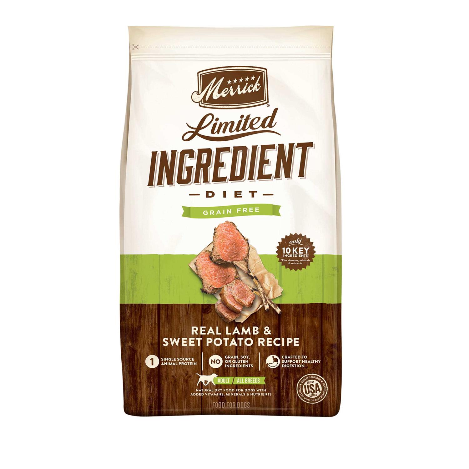 Merrick Limited Ingredient Diet Grain Free Real Lamb Sweet Potato Recipe Dry Dog Food - Healthber