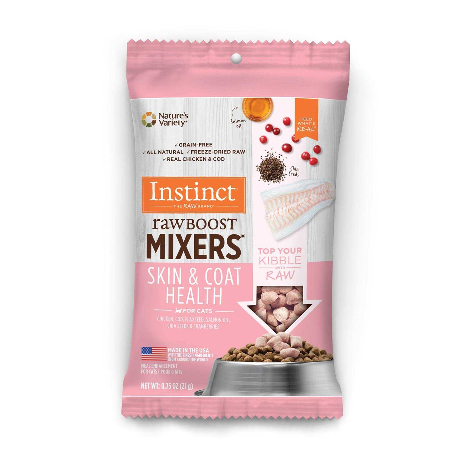 Instinct Freeze-Dried Raw Boost Mixers Grain-Free Skin & Coat Health Recipe Cat Food Topper - Healthber